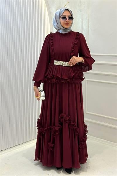 Tasarım Abiye Takım Bordo OTW44909