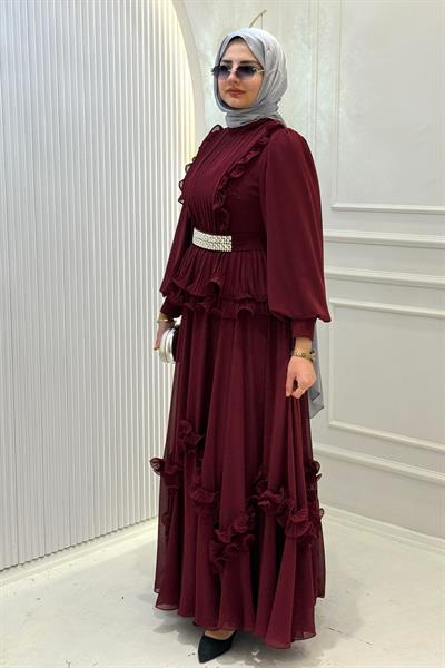 Tasarım Abiye Takım Bordo OTW44909