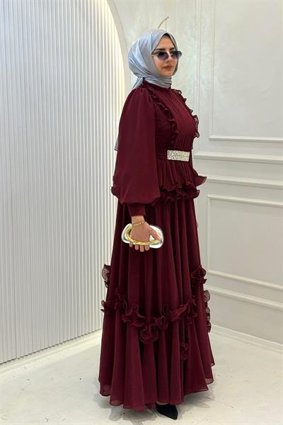 Tasarım Abiye Takım Bordo OTW44909