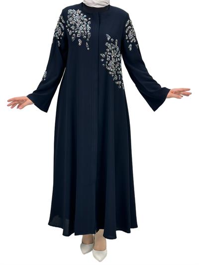 Taşlı Ferace Lacivert OTW36221