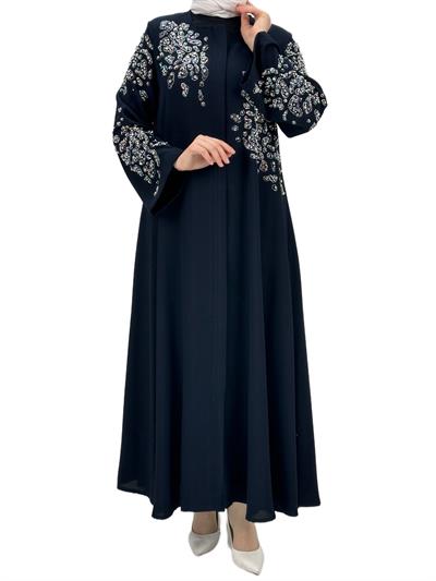 Taşlı Ferace Lacivert OTW36221