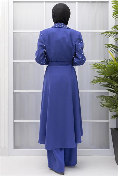 TAŞLI KEMERLİ ŞIK ÜÇLÜ TAKIM Saks OTW38963