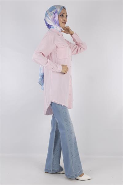 Tensel Kot Gömlek Pembe OTW7309