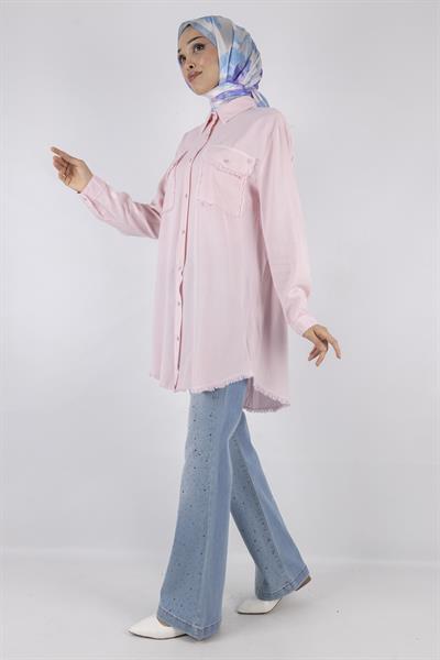 Tensel Kot Gömlek Pembe OTW7309