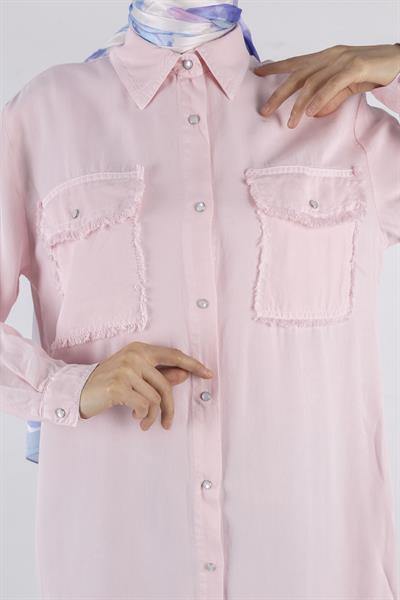 Tensel Kot Gömlek Pembe OTW7309