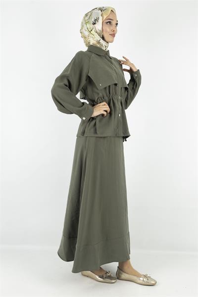 Tensel Kumaş Spor Etekli Takım Haki OTW2627