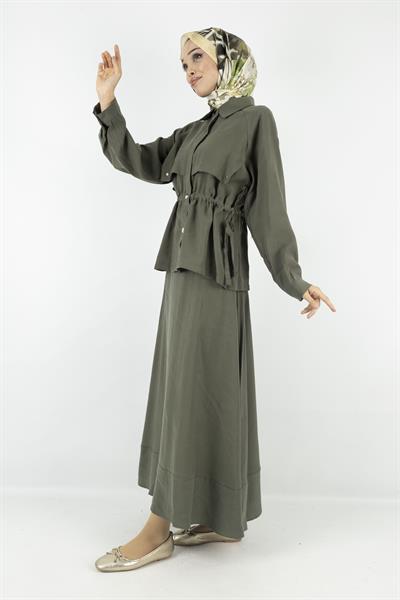 Tensel Kumaş Spor Etekli Takım Haki OTW2627