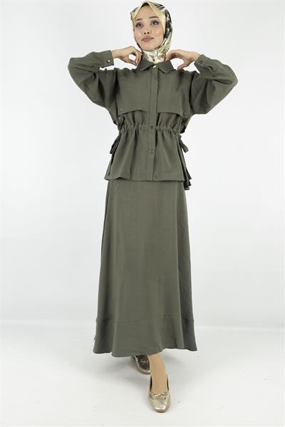 Tensel Kumaş Spor Etekli Takım Haki OTW2627