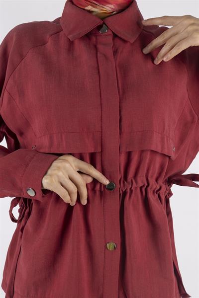 Tensel Kumaş Spor Etekli Takım Kırmızı OTW2627