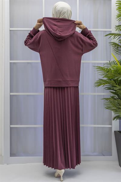 TENSEL OYSHO KUMAŞ SPOR ETEKLİ TAKIM Bordo OTW70062