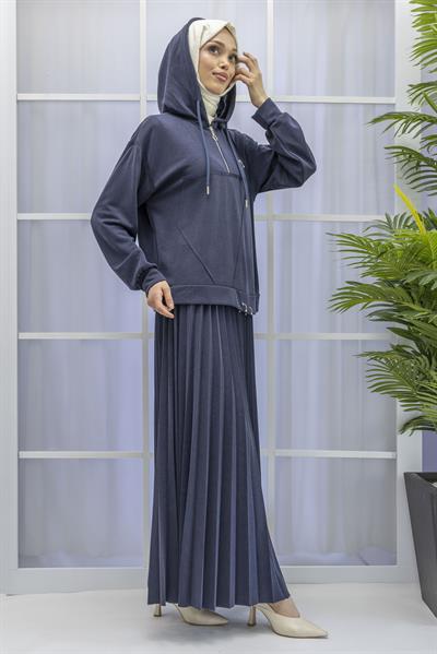 TENSEL OYSHO KUMAŞ SPOR ETEKLİ TAKIM Lacivert OTW70062