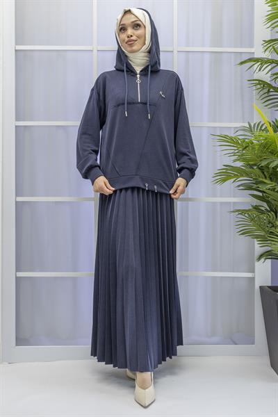 TENSEL OYSHO KUMAŞ SPOR ETEKLİ TAKIM Lacivert OTW70062