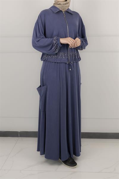 TENSEL OYSHO SPOR ETEKLİ TAKIM İndigo OTW44816