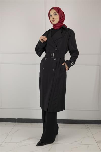TENSEL YAZLIK TRENCHCOAT Siyah OTW44406