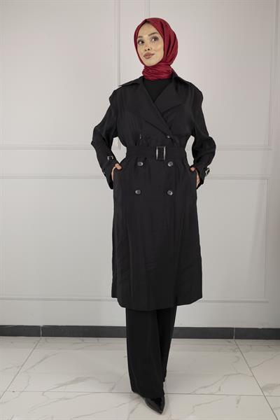TENSEL YAZLIK TRENCHCOAT Siyah OTW44406