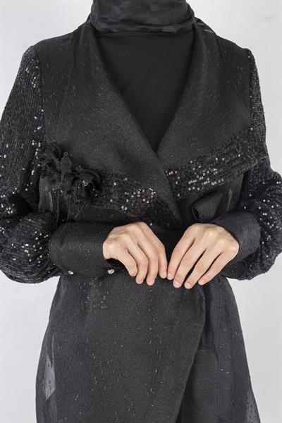 Üçlü Abiye Takım Pantolonlu Takım Siyah OTW405344