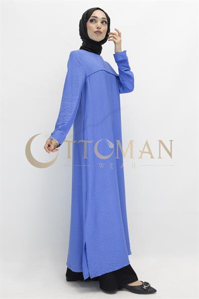 Uzun  Keten Aerobin Tunik İndigo OTW2307