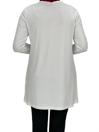 Uzun Kollu Penye İçlik Ekru OTW408