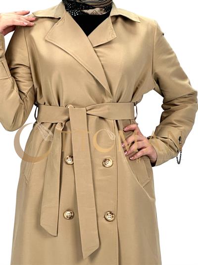 Uzun Trençkot Camel OTW3012