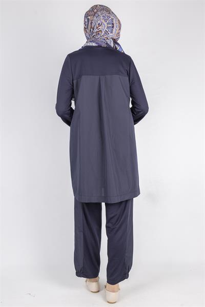 Yama Desenli Tunik Takım Lacivert OTW007