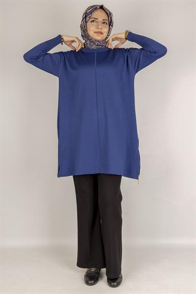 Yan Fermuar Detaylı Merserize Tunik Saks OTW1034