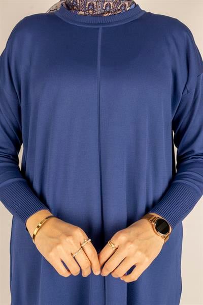 Yan Fermuar Detaylı Merserize Tunik Saks OTW1034