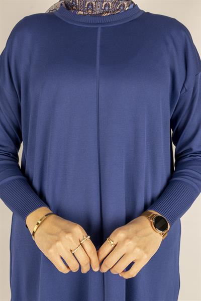 Yan Fermuar Detaylı Merserize Tunik Saks OTW1034