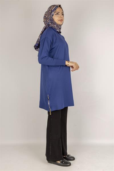 Yan Fermuar Detaylı Merserize Tunik Saks OTW1034