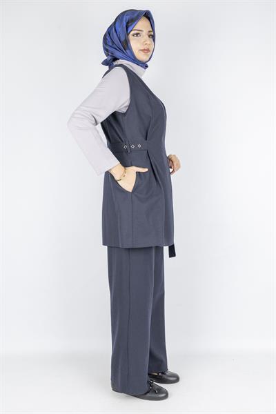 Yandan Kuşaklı Üçlü Takım Lacivert OTW3190