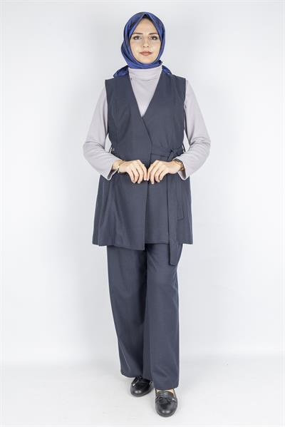 Yandan Kuşaklı Üçlü Takım Lacivert OTW3190