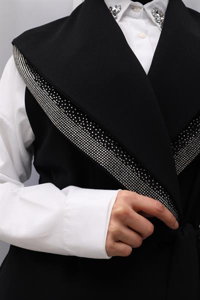 Yelekli Pantolonlu Takım Siyah OTW8498