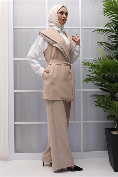 Yelekli Pantolonlu Takım Taş OTW8498