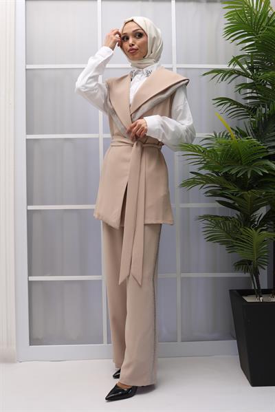 Yelekli Pantolonlu Takım Taş OTW8498