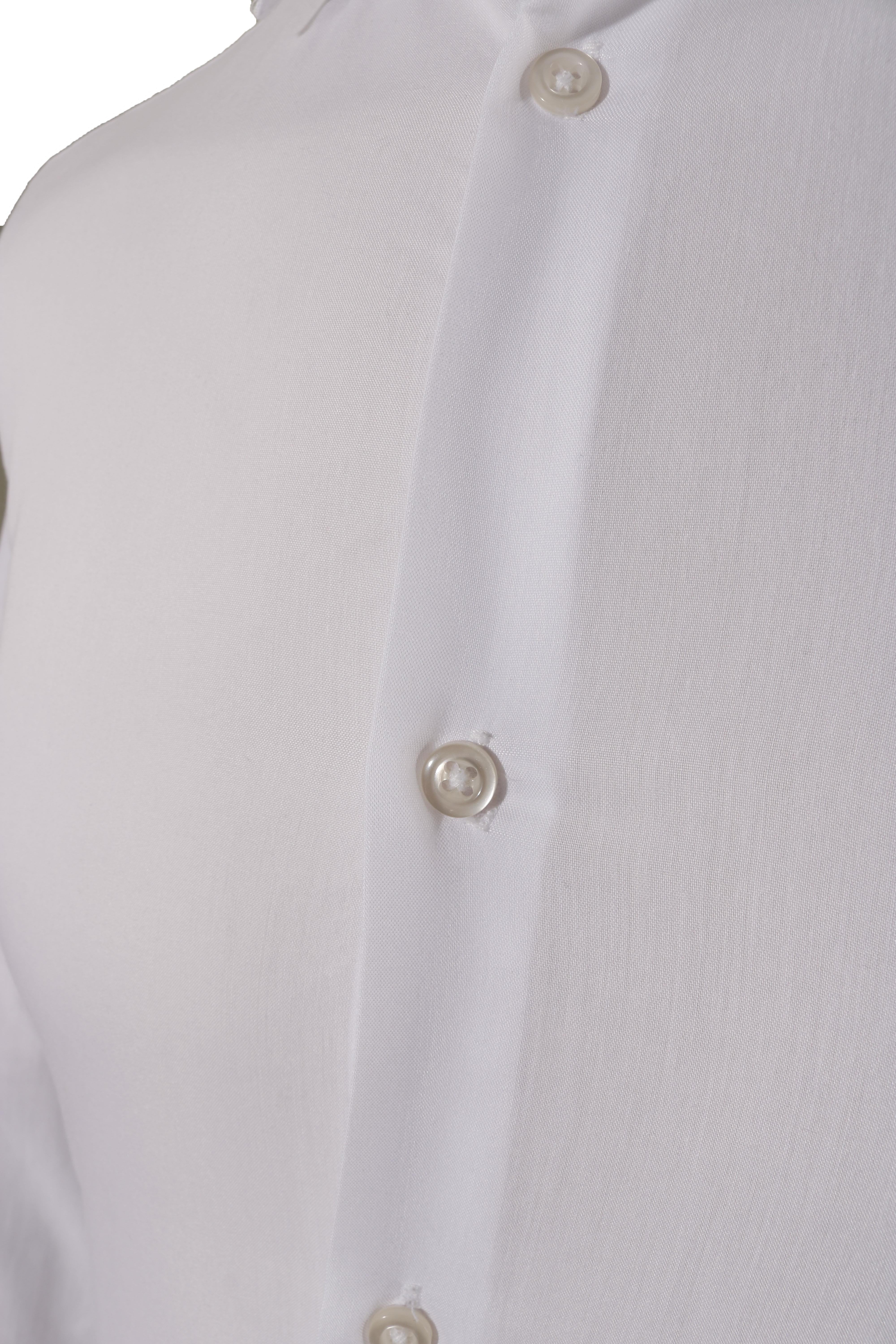 Erkek Uzun Kollu Kolay Ütülenebilir Pamuklu Slim Fit Gömlek 1000-BEYAZ