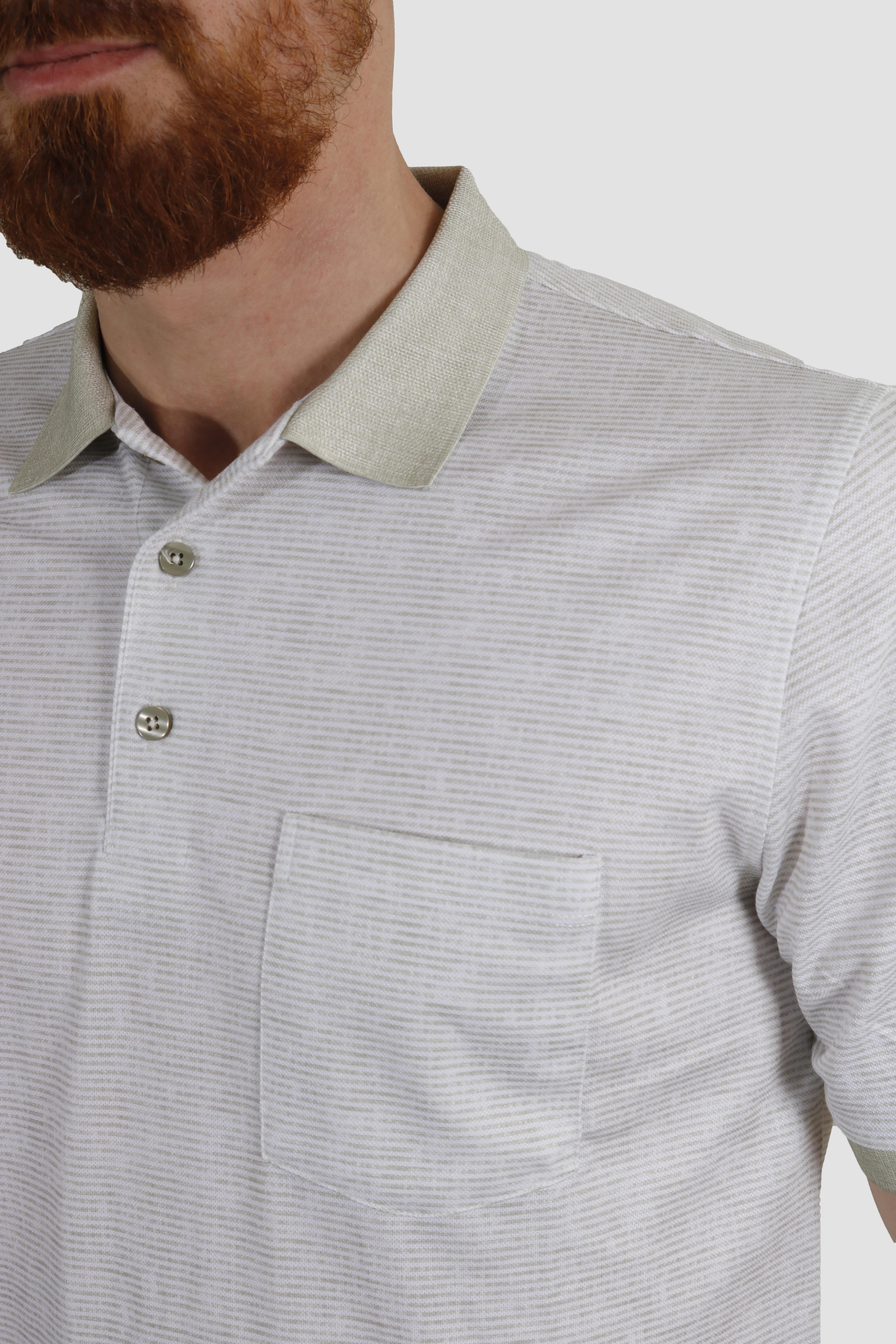 Erkek Polo Yaka Cepli Regular Fit Pamuklu Tişört 2514-YEŞİL