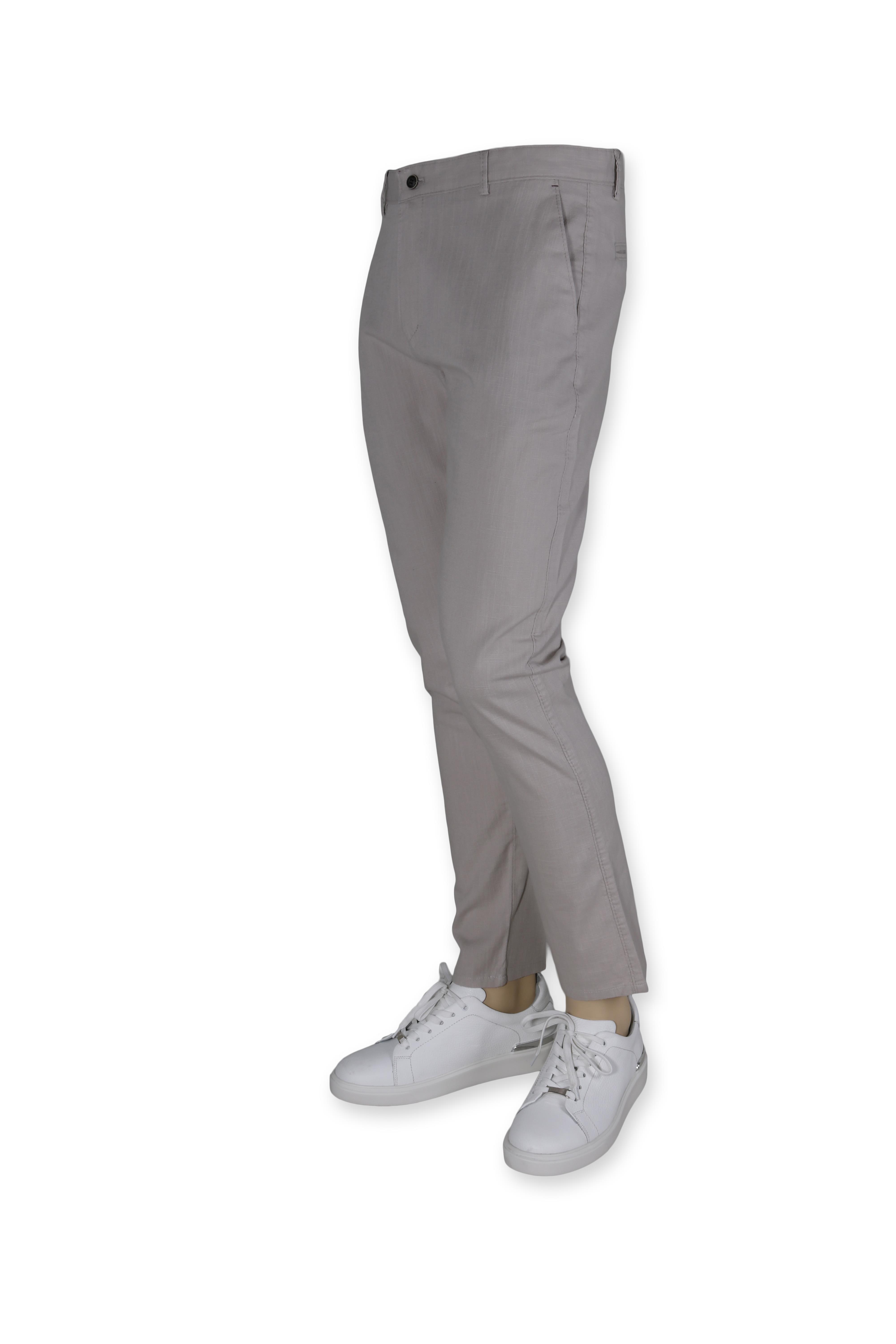Erkek Terleme Yapmaz Slim Fit Kanvas Pantolon 5555-TAŞ