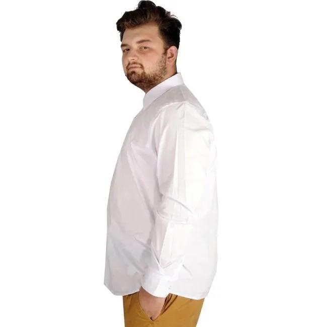 Erkek Battal Uzun Kol Pamuklu Regular Fit Gömlek  20351-BEYAZ