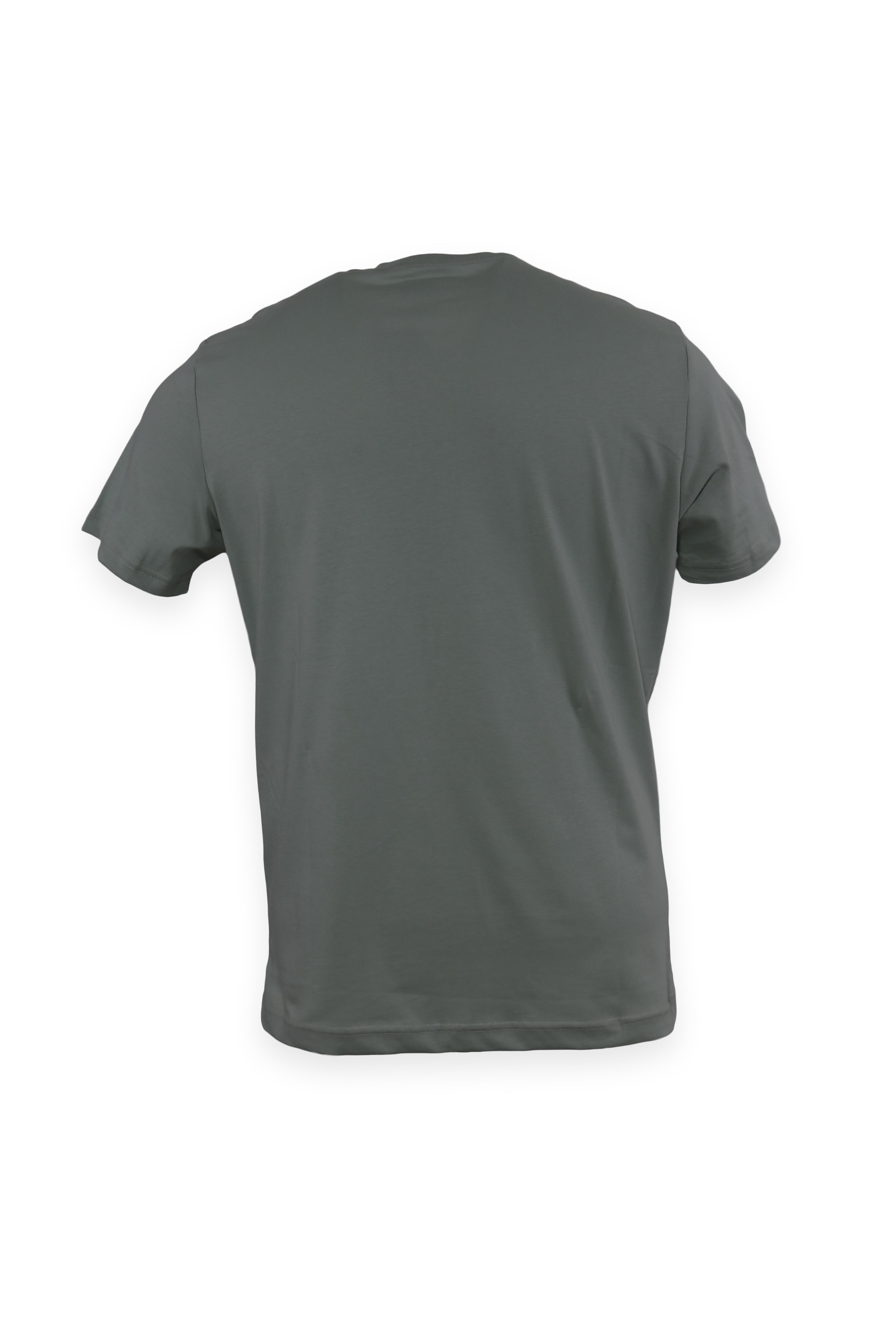 Erkek Bisiklet Yaka Baskılı Nakışlı Pamuklu Slim Fit Tişört T6025-ELMA