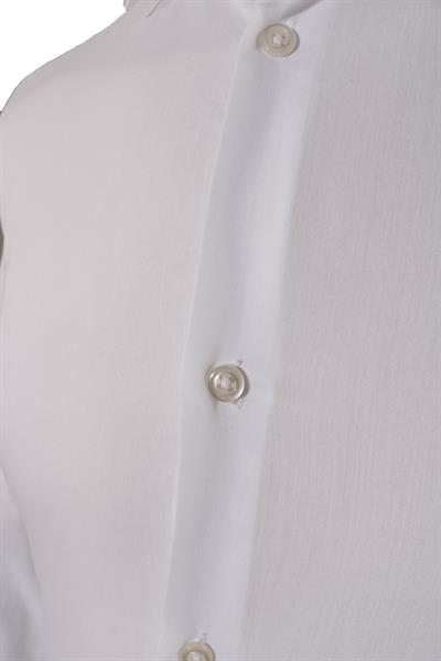 Erkek Uzun Kollu Kolay Ütülenebilir Pamuklu Slim Fit Gömlek 1000-BEYAZ