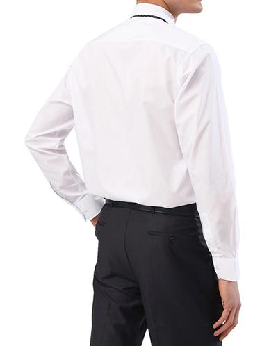 Erkek Uzun Kollu Kolay Ütülenebilir Cepli Pamuklu Regular Fit Gömlek-BEYAZ