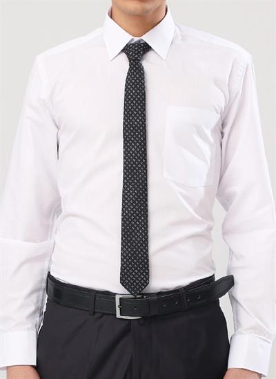 Erkek Uzun Kollu Kolay Ütülenebilir Cepli Pamuklu Regular Fit Gömlek-BEYAZ