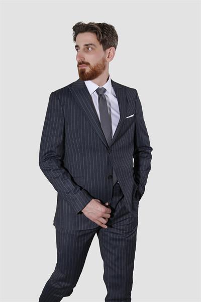Erkek Düz Yeleksiz Slim Fit Takım Elbise 1920-ANTRASİT