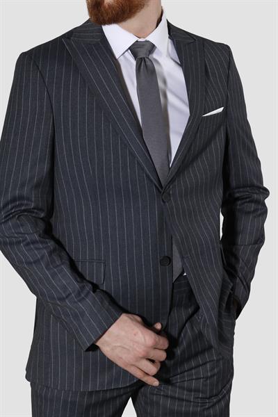 Erkek Düz Yeleksiz Slim Fit Takım Elbise 1920-ANTRASİT