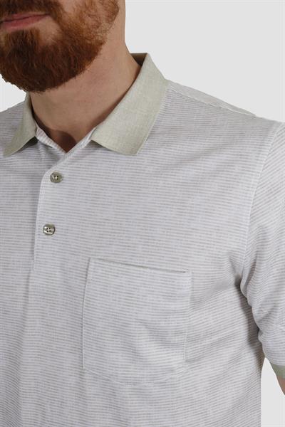 Erkek Polo Yaka Cepli Regular Fit Pamuklu Tişört 2514-YEŞİL