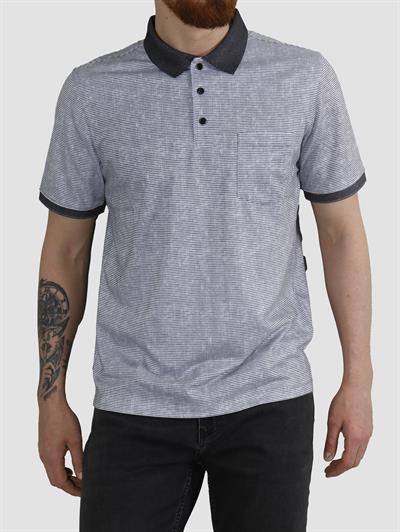 Erkek Polo Yaka Cepli Regular Fit Pamuklu Tişört 2514-SİYAH