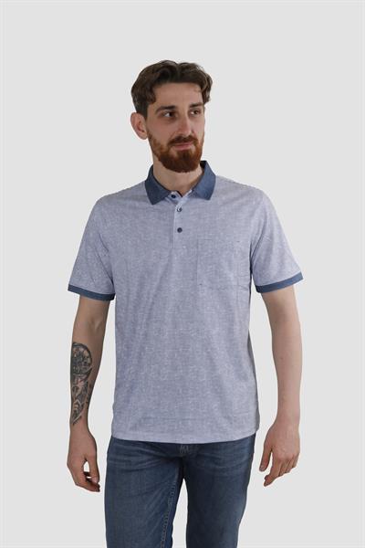 Erkek Polo Yaka Cepli Regular Fit Pamuklu Tişört 2514-LACİVERT