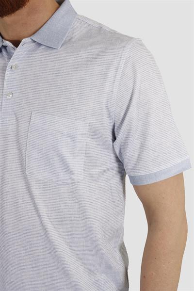 Erkek Polo Yaka Cepli Regular Fit Pamuklu Tişört 2514-MAVİ