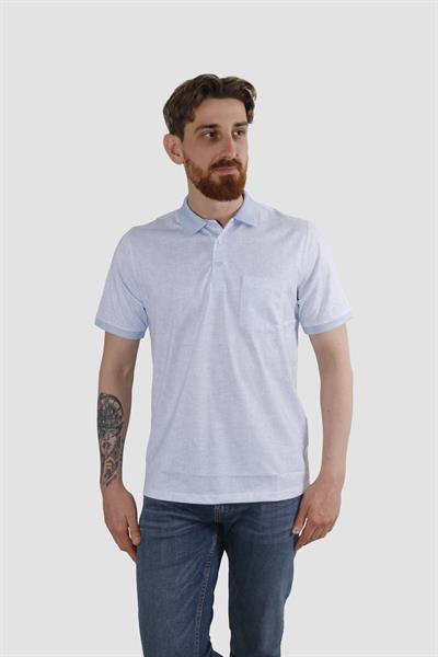 Erkek Polo Yaka Cepli Regular Fit Pamuklu Tişört 2514-MAVİ