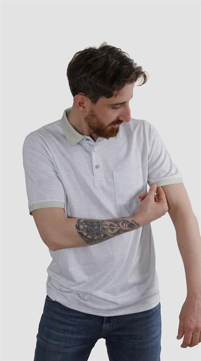 Erkek Polo Yaka Cepli Regular Fit Pamuklu Tişört 2514-YEŞİL