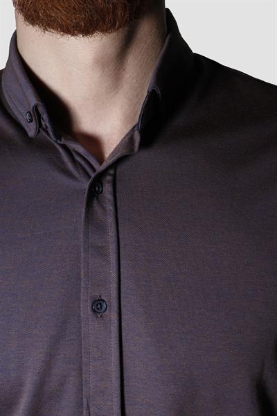 Erkek Kısa Kollu Nefes Alabilen Yazlık Pamuklu Slim Fit Gömlek 2910-G-KOYU BORDO